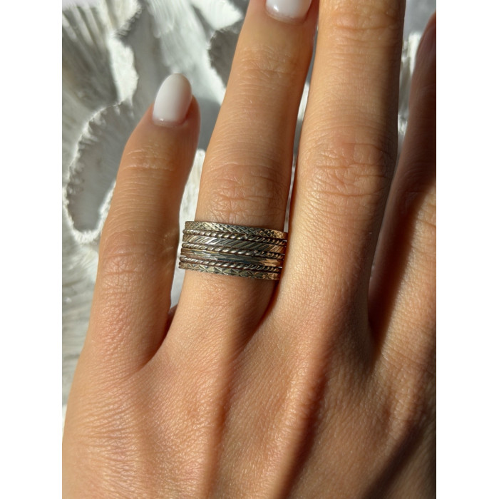 925 Sterling Silver Seven Rings Size 8.5