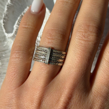 925 Sterling Silver Seven Rings Size 8.5