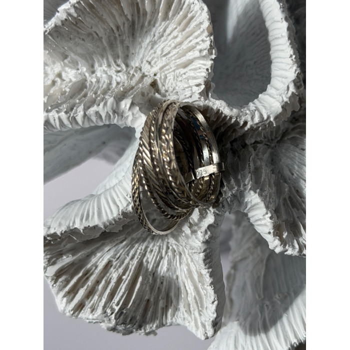 925 Sterling Silver Seven Rings Size 8.5