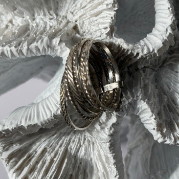 925 Sterling Silver Seven Rings Size 8.5