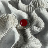 Vintage 925 Sterling Silver Red Coral Ring Size 8