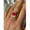 Vintage 925 Sterling Silver Red Coral Ring Size 8