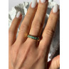 925 Sterling Silver Gold Plated Emerald Ring Size 9