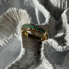 925 Sterling Silver Gold Plated Emerald Ring Size 9