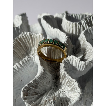 925 Sterling Silver Gold Plated Emerald Ring Size 9