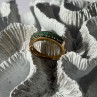 925 Sterling Silver Gold Plated Emerald Ring Size 9