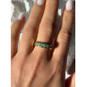 925 Sterling Silver Gold Plated Emerald Ring Size 9