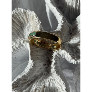925 Sterling Silver Gold Plated Emerald Ring Size 9