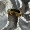 925 Sterling Silver Gold Plated Emerald Ring Size 9
