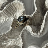925 Sterling Silver Blue Topaz & Marcasite Ring Size 4