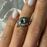 925 Sterling Silver Blue Topaz & Marcasite Ring Size 4
