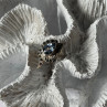 925 Sterling Silver Blue Topaz & Marcasite Ring Size 4