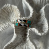 Zuni 925 Sterling Silver Multi-Stone Ring Size 8