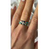 Zuni 925 Sterling Silver Multi-Stone Ring Size 8