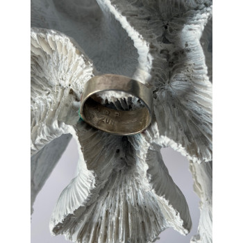 Zuni 925 Sterling Silver Multi-Stone Ring Size 8