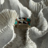 Zuni 925 Sterling Silver Multi-Stone Ring Size 8