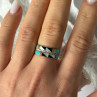 Zuni 925 Sterling Silver Multi-Stone Ring Size 8