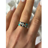 Zuni 925 Sterling Silver Multi-Stone Ring Size 8