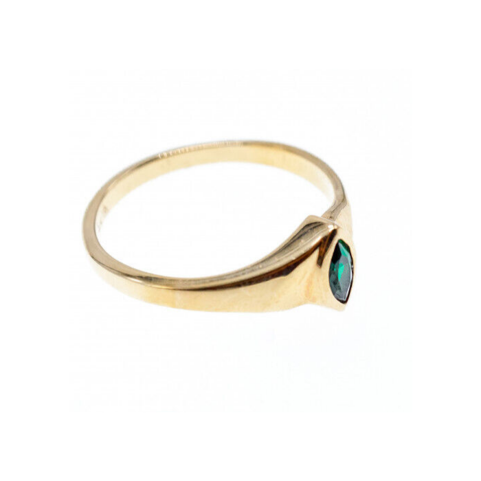 14K YELLOW GOLD EMERALD RING SIZE 10.5