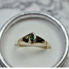 14K Yellow Gold Emerald Ring Size 10.5