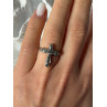 925 Sterling Silver Cross Marcasite Ring Size 7