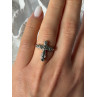 925 Sterling Silver Cross Marcasite Ring Size 7