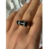 Vintage 925 Sterling Silver Onyx & Marcasite Ring Size 8.5