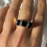 Vintage 925 Sterling Silver Onyx & Marcasite Ring Size 8.5