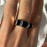 Vintage 925 Sterling Silver Onyx & Marcasite Ring Size 8.5