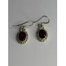 Vintage 925 Sterling Silver Garnet Earrings