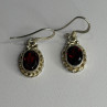Vintage 925 Sterling Silver Garnet Earrings