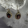 Vintage 925 Sterling Silver Garnet Earrings