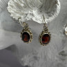 Vintage 925 Sterling Silver Garnet Earrings