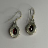 Vintage 925 Sterling Silver Garnet Earrings