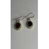 Vintage 925 Sterling Silver Garnet Earrings