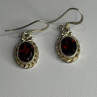 Vintage 925 Sterling Silver Garnet Earrings