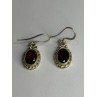 Vintage 925 Sterling Silver Garnet Earrings