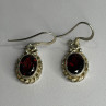 Vintage 925 Sterling Silver Garnet Earrings