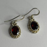 Vintage 925 Sterling Silver Garnet Earrings