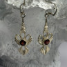 925 Sterling Silver Garnet Dangle Earrings