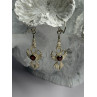 925 Sterling Silver Garnet Dangle Earrings