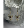 925 Sterling Silver Garnet Dangle Earrings