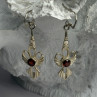 925 Sterling Silver Garnet Dangle Earrings