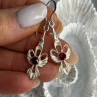 925 Sterling Silver Garnet Dangle Earrings