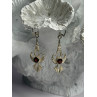 925 Sterling Silver Garnet Dangle Earrings