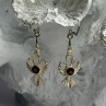 925 Sterling Silver Garnet Dangle Earrings