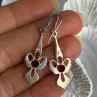 925 Sterling Silver Garnet Dangle Earrings
