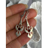 925 Sterling Silver Garnet Dangle Earrings