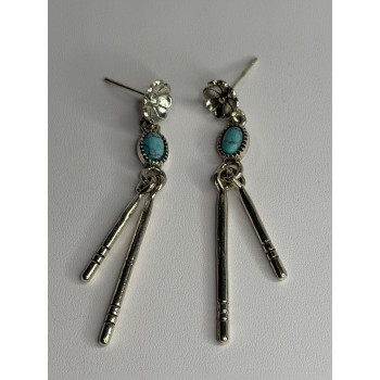 Vintage 925 Sterling Silver Turquoise Earrings