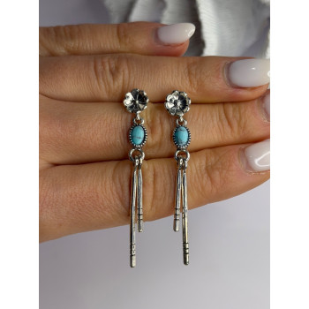 Vintage 925 Sterling Silver Turquoise Earrings
